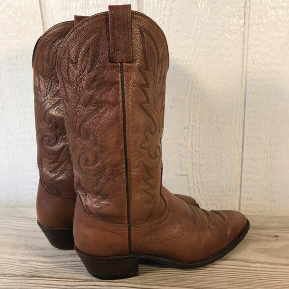 Dan Post Milwaukee Mens Pecan Brown Leather Western Dress Boots 9.5 EW 111R - Picture 3 of 13